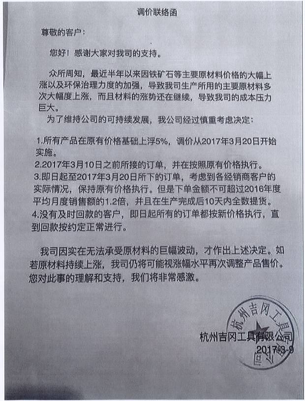 PG电子锯片涨声响起看各大锯片厂如何发布调价函耐而捷(图2)